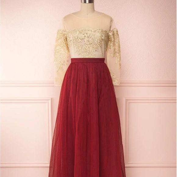 Josiane Burgundy | Tulle A-Line Gown brand new - Picture 8 of 9